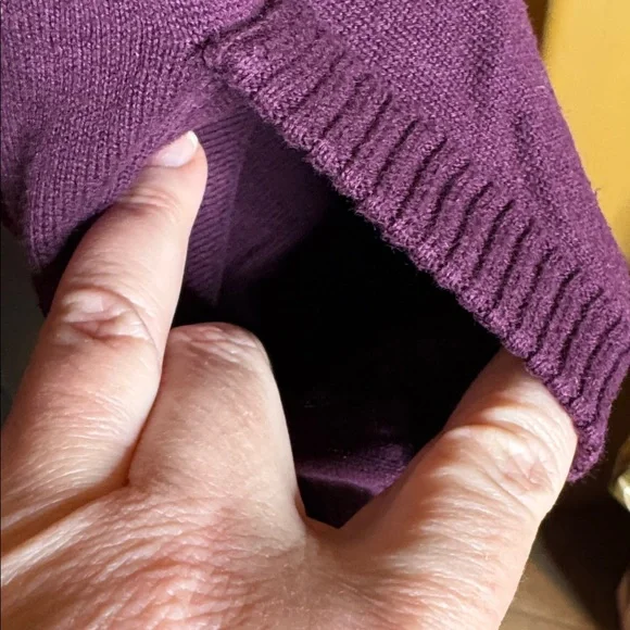 PrAna Misha Duster Knit Hoodie Sweater Black Plum Size Large - Picture 10 of 13